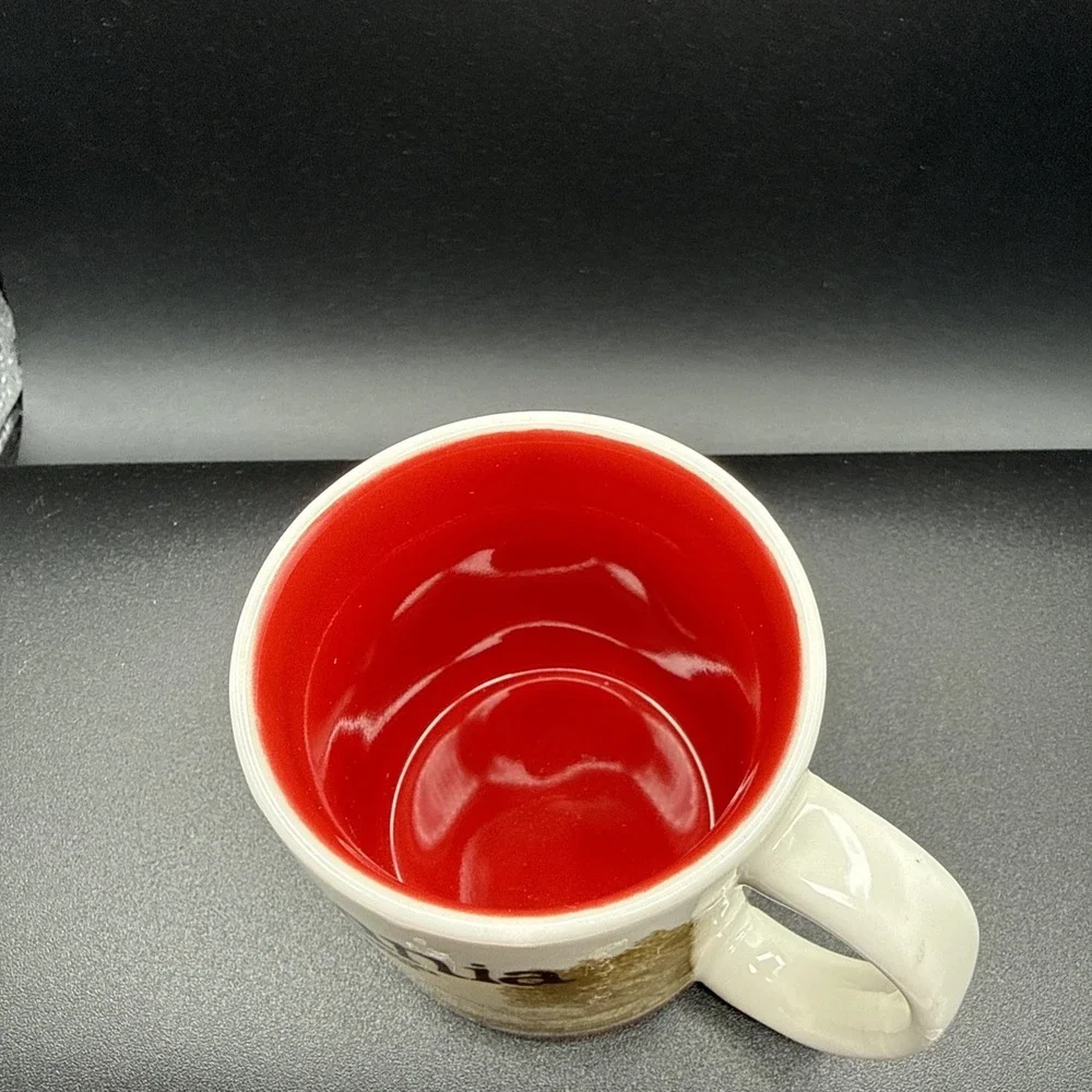 Starbucks Romania Collector Series City Mug White/Red/Beige 3fl oz 2012